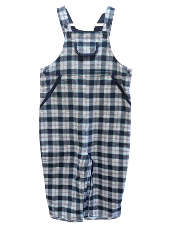 Janie and Jack Other - Janie and Jack Navy, White and Green Plaid Overalls Size 6-12 Months